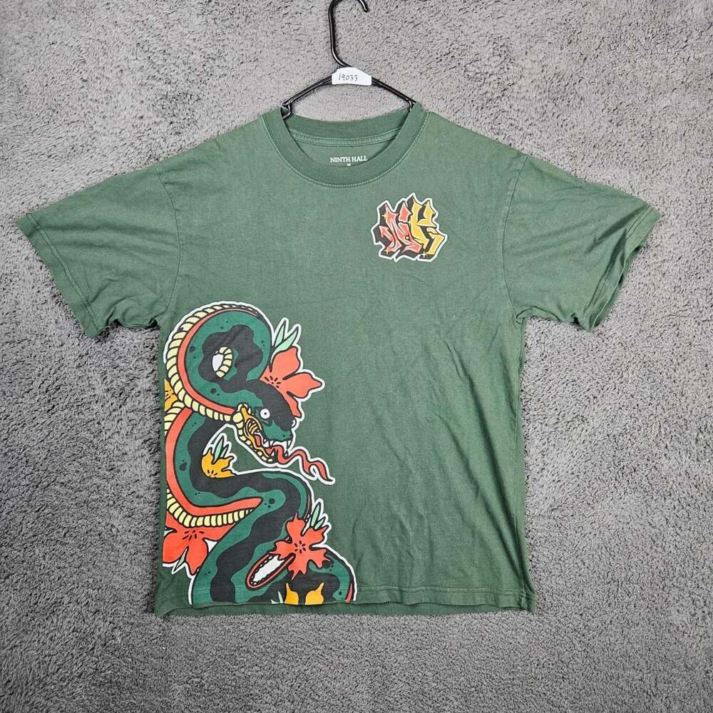 Men's Green and Orange T-shirt